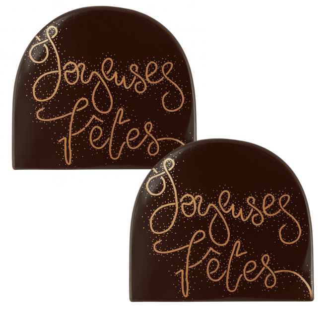 Conjunto de 2 enfeites de chocolate para tronco de Natal