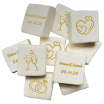 Marshmallows de casamento personalizados e gravados
