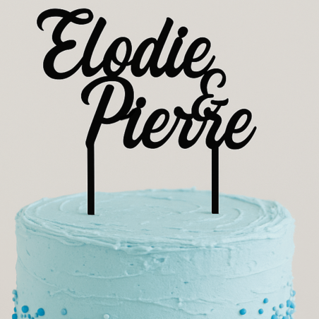 Topper de casamento para personalizar com 2 nomes