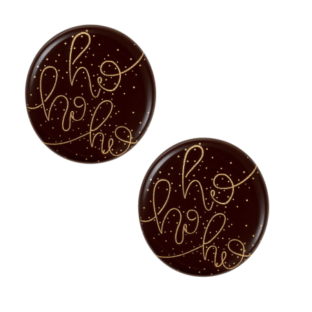 2 decorações de chocolate ho ho natal