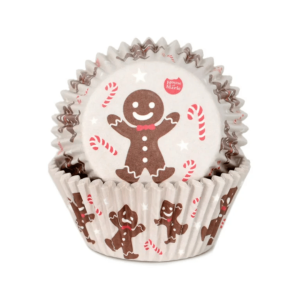 48 forminhas de cupcake com tema de gengibre e bengala doce