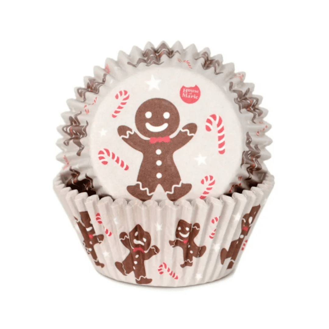 48 forminhas de cupcake com tema de gengibre e bengala doce
