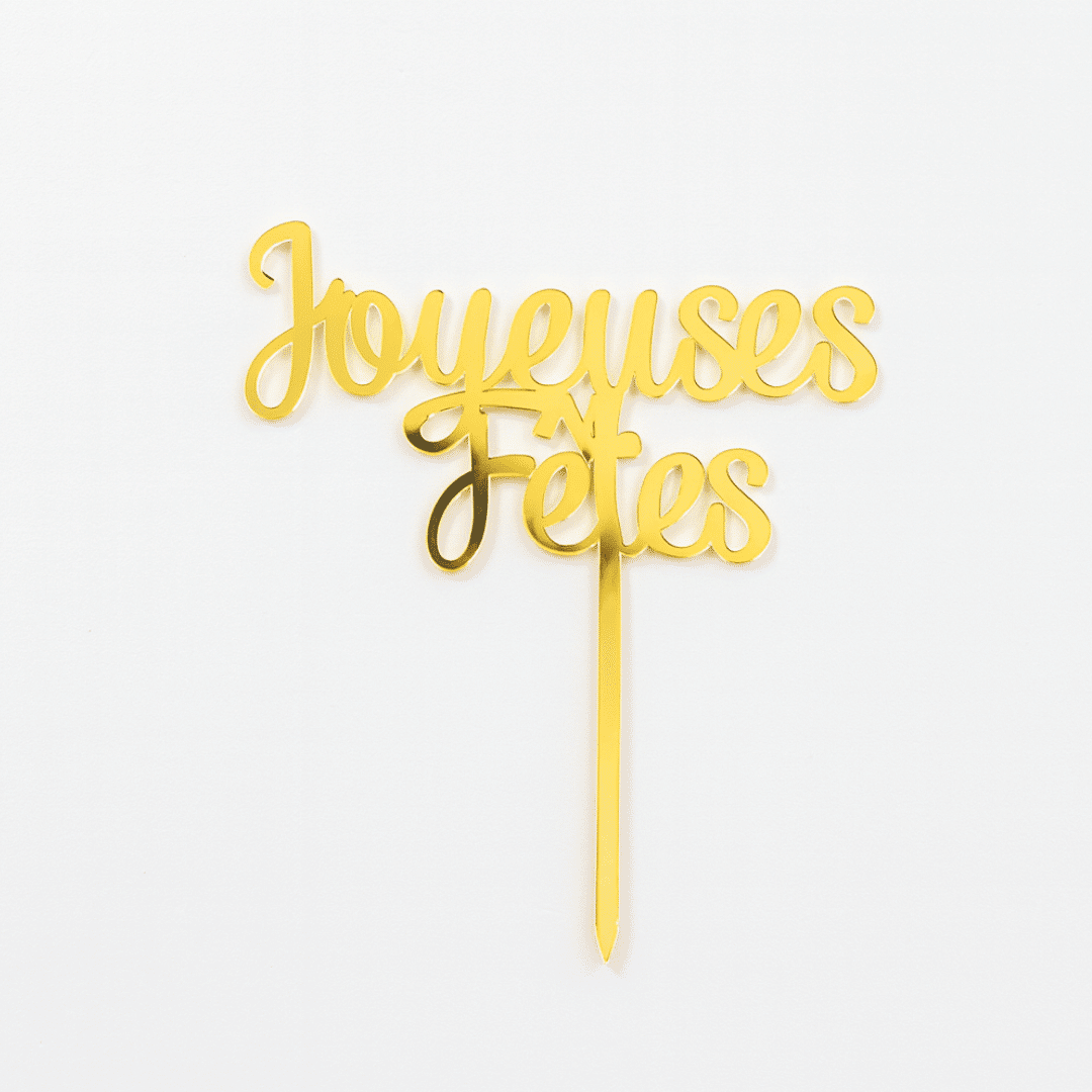 Mini cake topper or "Joyeuses Fêtes" - Lot de 3