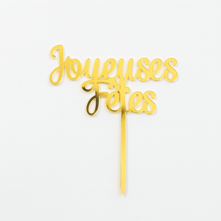 Mini cake topper or "Joyeuses Fêtes" - Lot de 3
