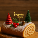 Mini cake topper or "Joyeuses Fêtes" - Lot de 3