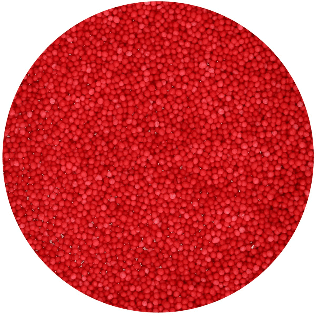 Mini pérolas de açúcar vermelho