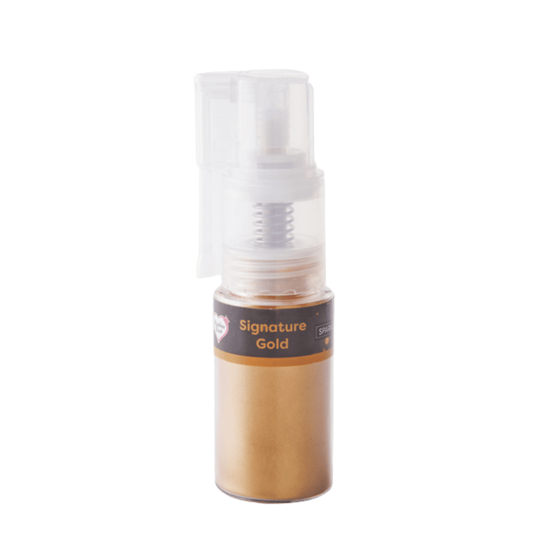 Spray Glitter Dourado Brilhante Rainbow Dust para Decoração de Bolo