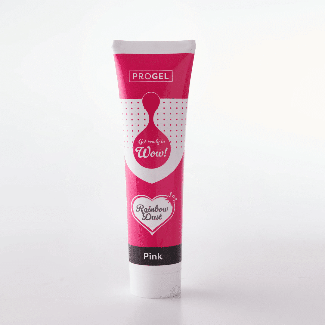 Corante alimentício em gel rosa Progel - Tamanho XXL (100g) - Pó de arco-íris