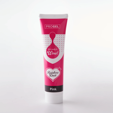 Corante alimentício em gel rosa Progel - Tamanho XXL (100g) - Pó de arco-íris