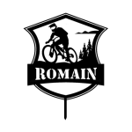 Topper de bolo Ventilador de mountain bike para personalizar - cores à sua escolha