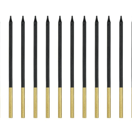 Bougie anniversaire noire - 12 pièces de 14 cm