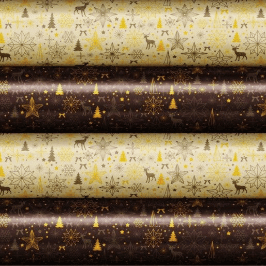 Transfer para chocolate de natal laranja e dourado