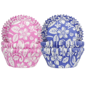 50 moules à cupcake papier motif fleur aloha House of Marie