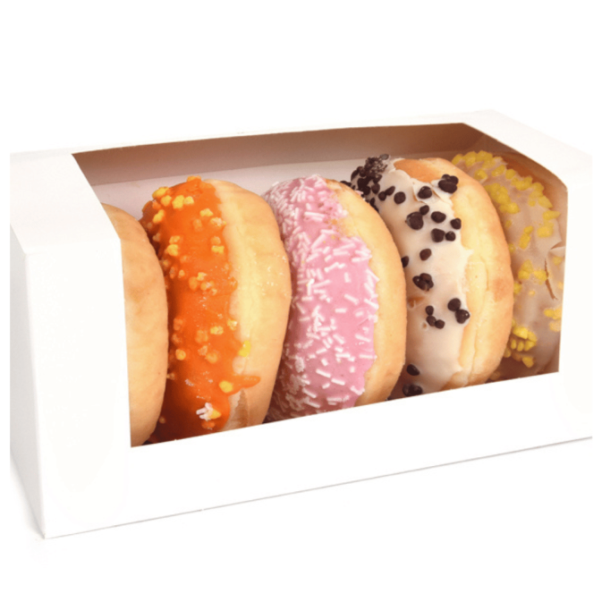 5 boîtes à donuts blanches