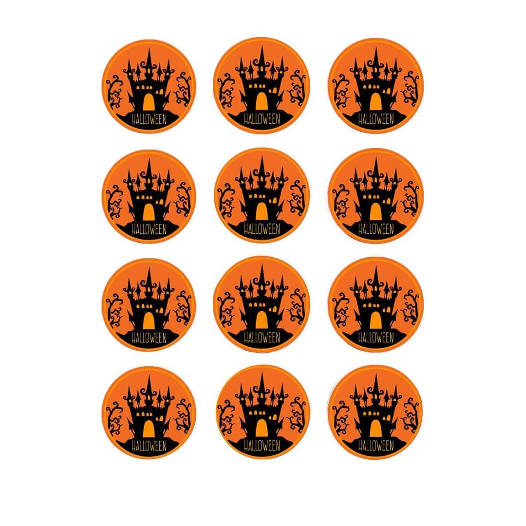 12 mini discos de açúcar de Halloween