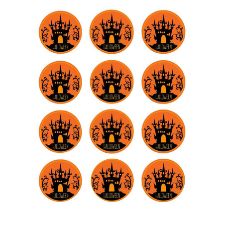 12 mini discos de açúcar de Halloween