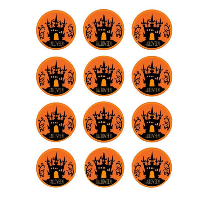 12 mini discos de açúcar de Halloween