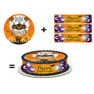 kit de decoração para bolo de Halloween com açúcar