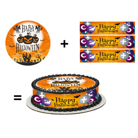kit de decoração para bolo de Halloween com açúcar
