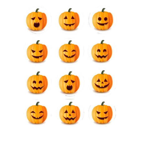 12 mini-discos-de-açúcar-abóboras-halloween