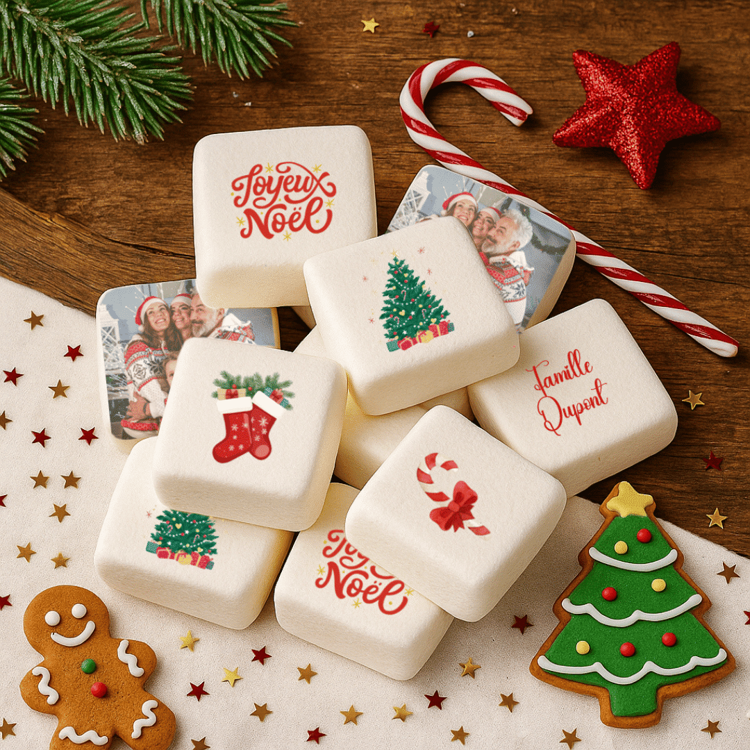 Marshmallows de Natal personalizados