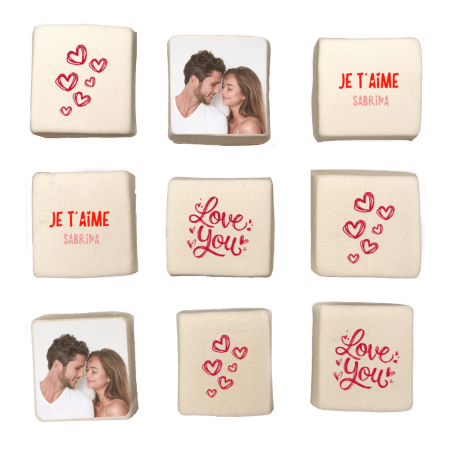 marshmallows personalizados com tema amor
