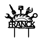 topo de bolo mecânico personalizável com nome