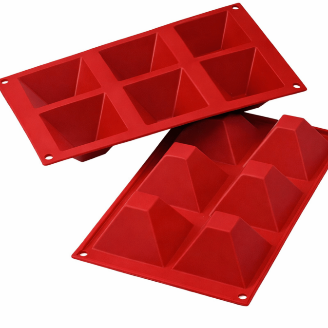 Molde de silicone 6 pirâmides