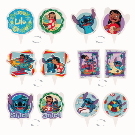 topper cupcake lilo e stitch reversível