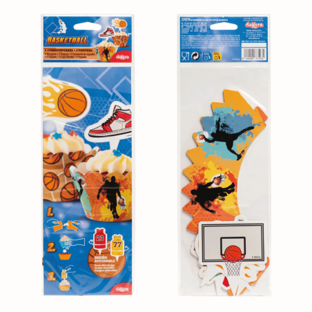 kit de decoração cupcake basquete