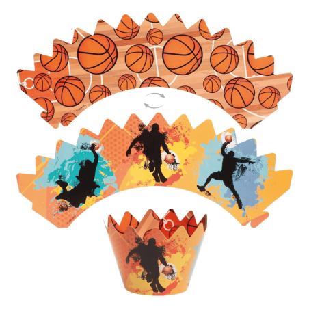 contorno decoração cupcake basquete