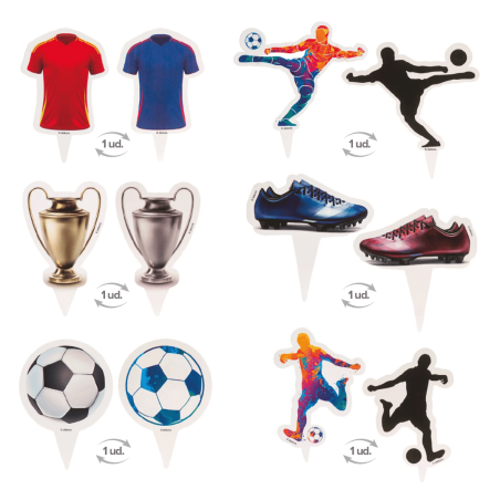 toppers de cupcake para aniversário com tema de futebol