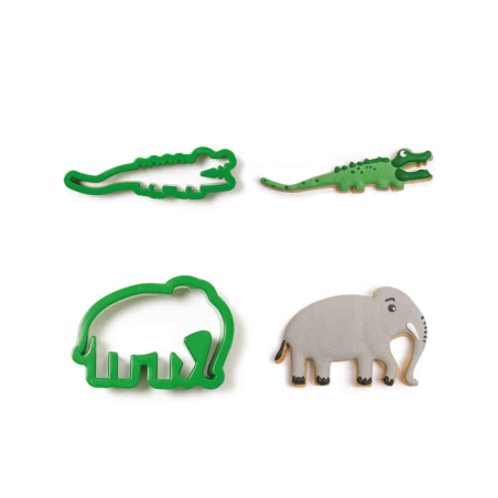 2 emporte pièces crocodile et éléphant