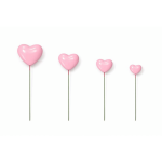 Corações decorativos rosa claro para bolo