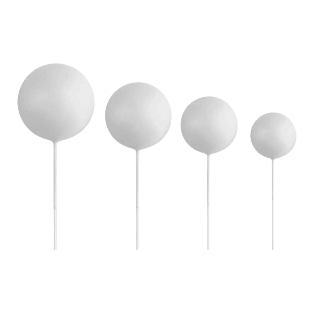 20 bolas de decoração de bolo brancas e azuis
