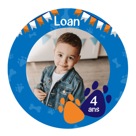 Foto comestível personalizada de patas de cachorro laranja