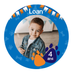 Foto comestível personalizada de patas de cachorro laranja