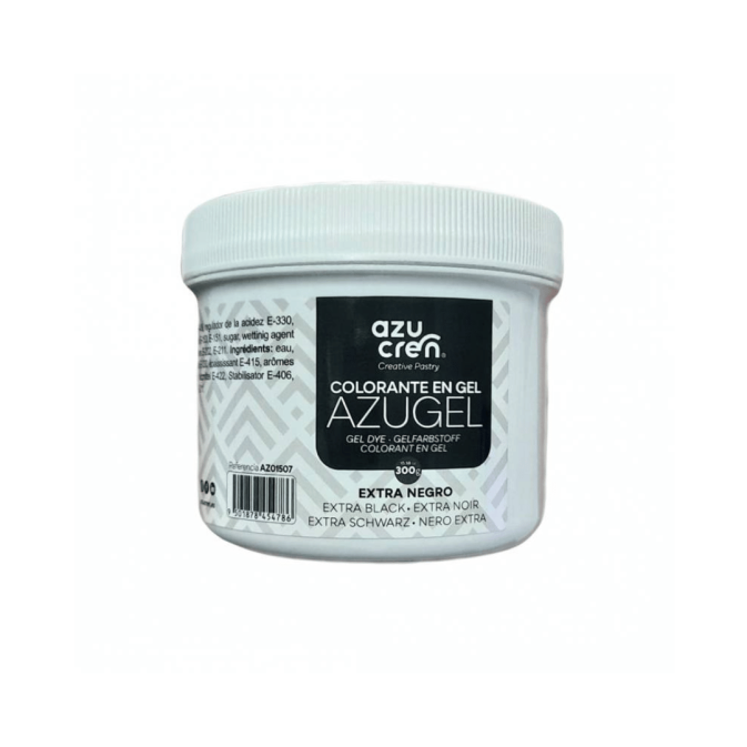 Corante alimentício em gel preto extra, açúcar, 300 gramas