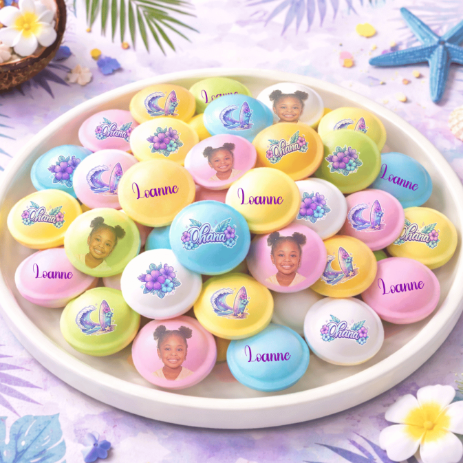 doces personalizados em formato de disco voador tropical para a família
