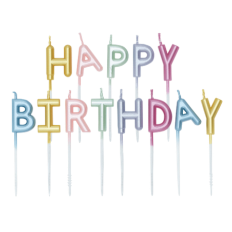 Kit bougie Happy Birthday multicolore effet ballon
