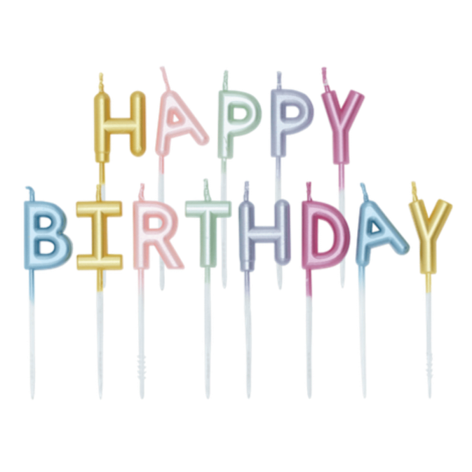 Kit bougie Happy Birthday multicolore effet ballon