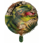 Balão metalizado de aniversário em formato de dinossauro, 45 cm, inflável com ar ou hélio.