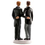 topo de bolo de casamento gay, vista traseira