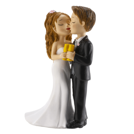 estatueta-casado-se-beijando-de-perfil