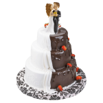 estatuetas de bolo de casamento com noivos