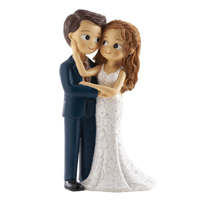 decoração de bolo de casamento em forma de estatueta