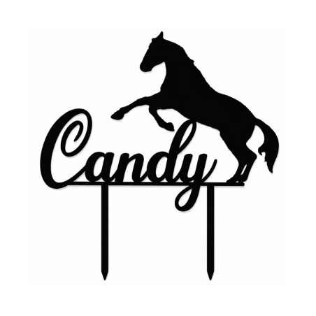 Topper de bolo cavalo com nome personalizado