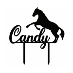 Topper de bolo cavalo com nome personalizado