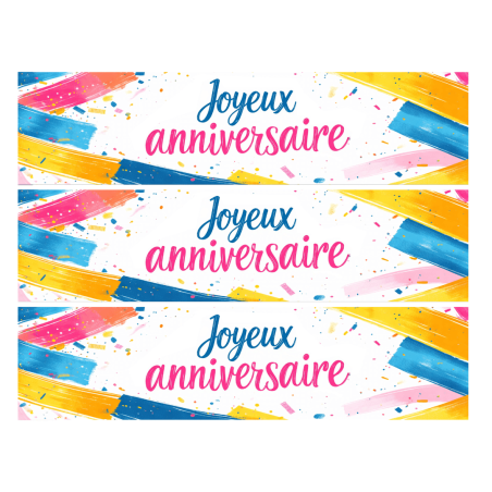 Esboço de bolo comestível de feliz aniversário