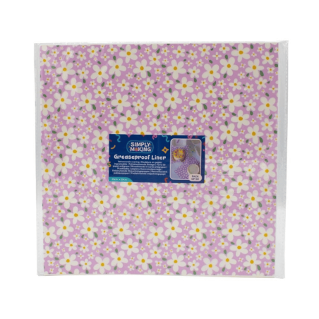 Bolo bento em papel manteiga com estampa floral.